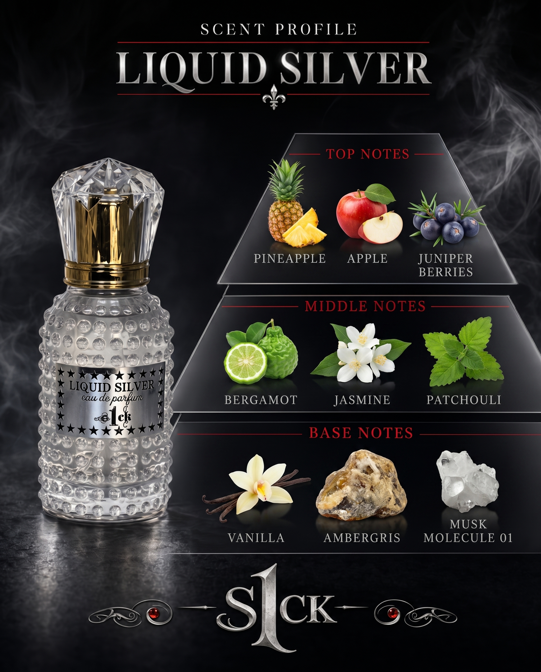 Liquid Silver | Premium Pheromone Fragrance | Creed Aventus