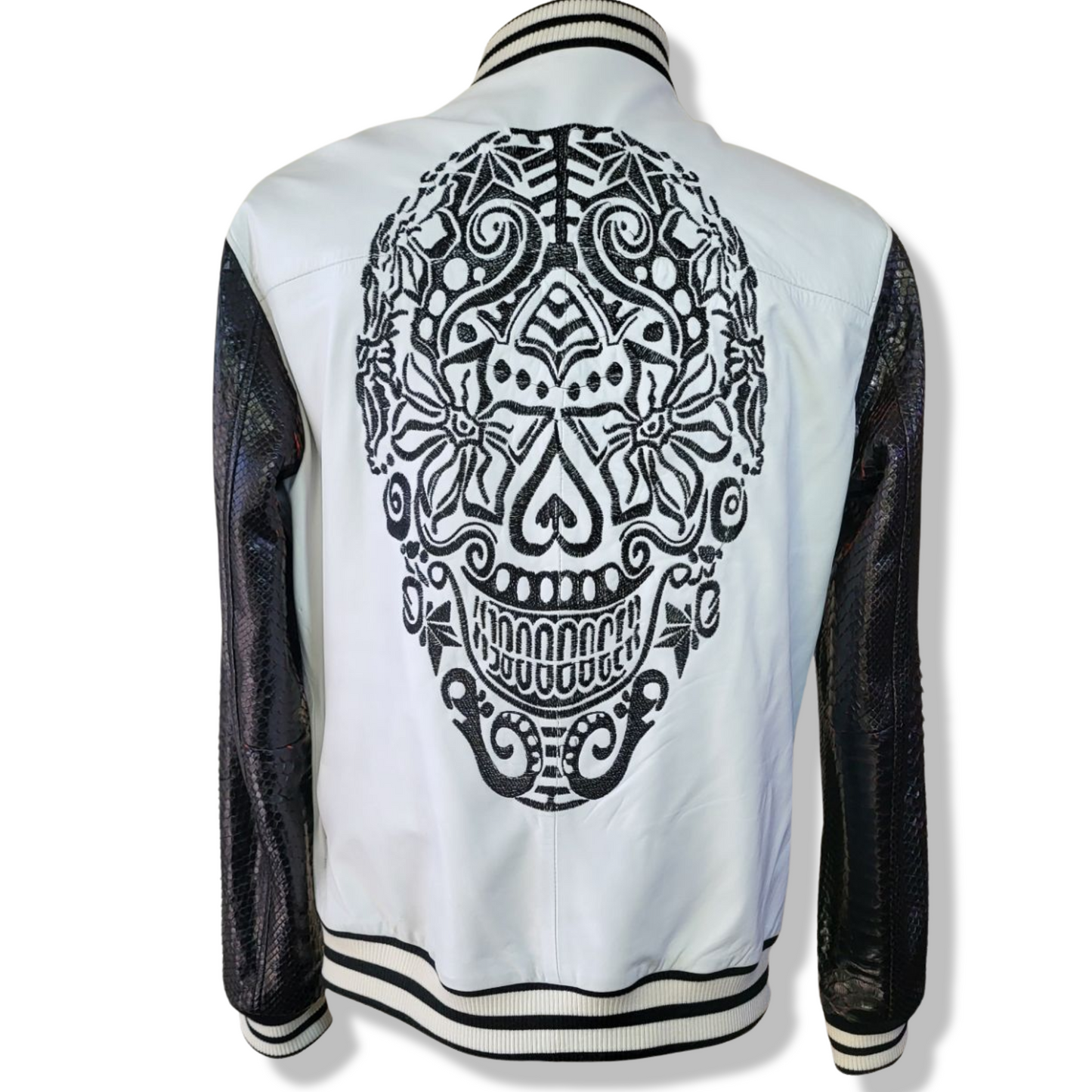 DAY OF THE DEAD VARSITY PYTHON SLEEVE JACKET