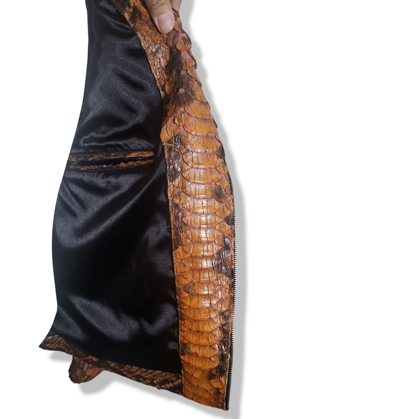 Tiger Dragon Scaled Brown Python Jacket